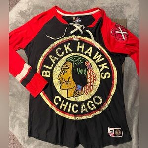 Chicago Blackhawk Majestic women’s long sleeve jersey.